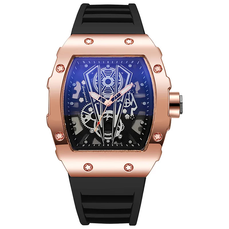 Elevate Your Style with the Luxury Large Dial Men’s Quartz Watch - Casual Silicone Band Sports Watch (No Box)