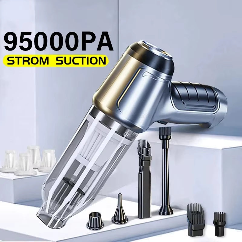 Car Vacuum Cleaner 4 In1Wireless Vacuum Cleaner Duster Handheld Vacuum Pump for Home Portable Cordless Strongsuction Car Cleaner