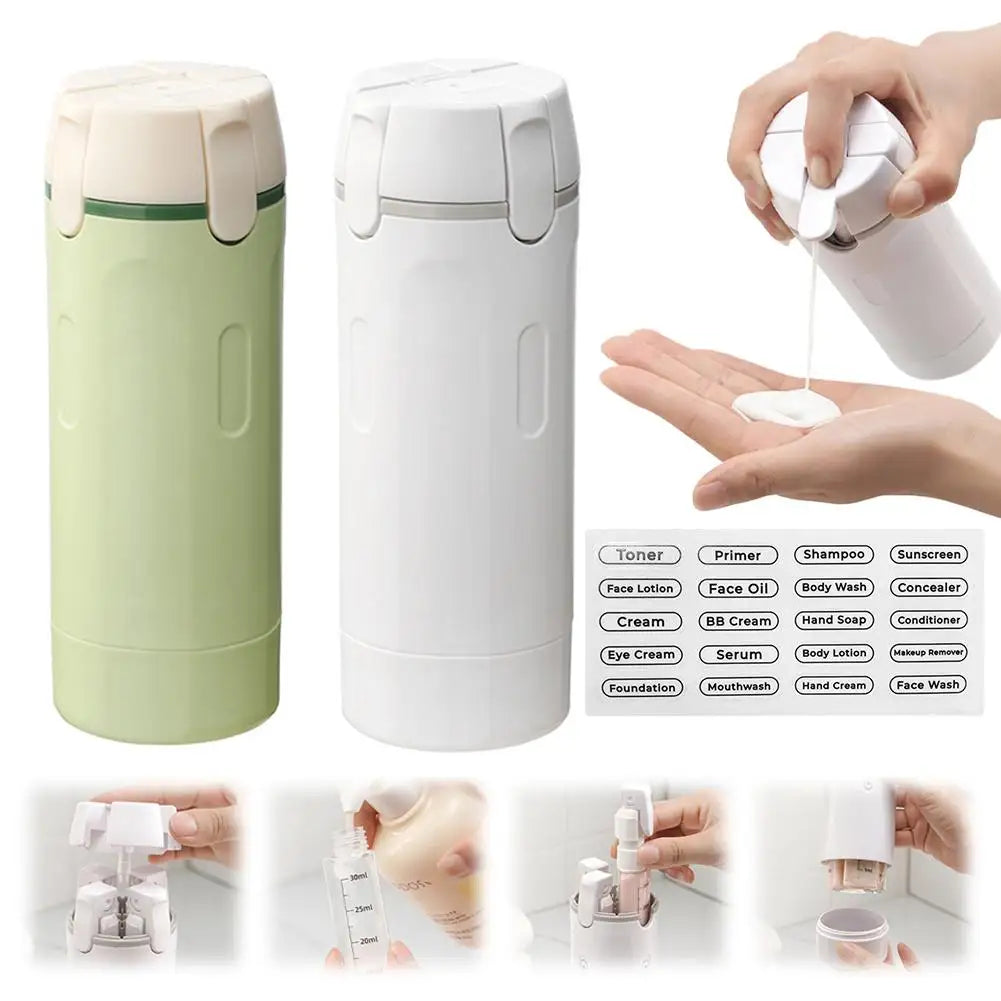 4-in-1 Portable Travel Bottles – Leak-Proof Dispenser for Lotion, Conditioner, and More!