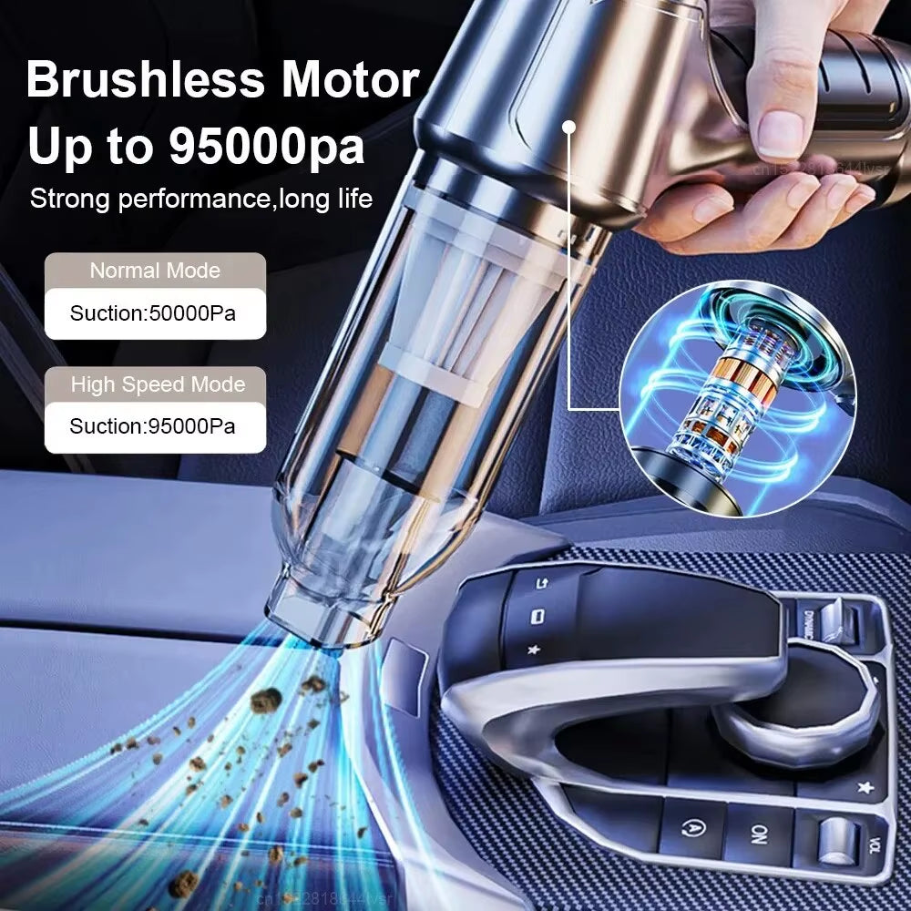 Car Vacuum Cleaner 4 In1Wireless Vacuum Cleaner Duster Handheld Vacuum Pump for Home Portable Cordless Strongsuction Car Cleaner